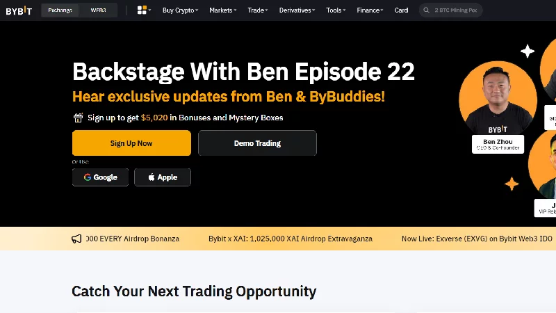 Криптообмен Bybit с ниска такса.

