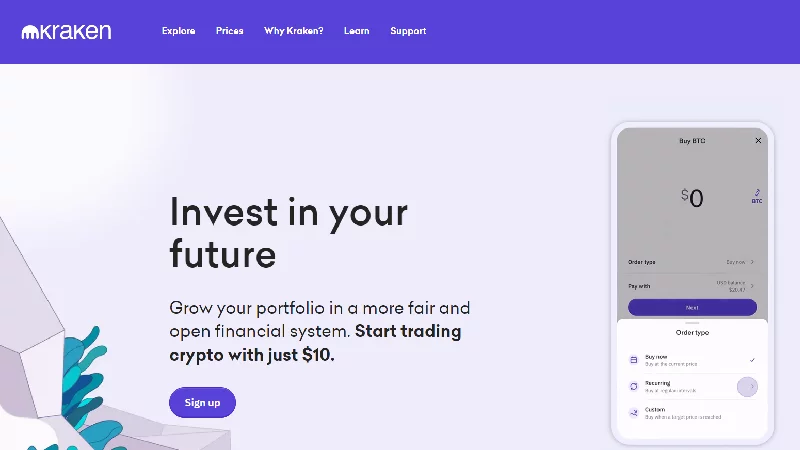 Криптообмен с ниско таксуване Kraken.

