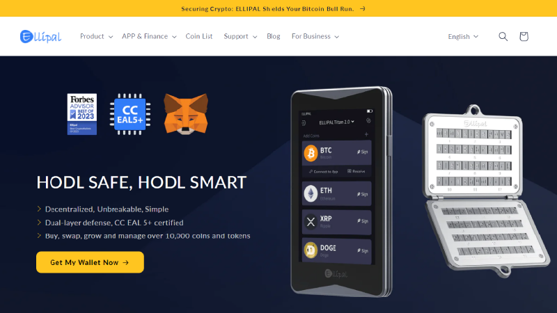 Ellipal анонимен крипто портфейл с no-KYC.
