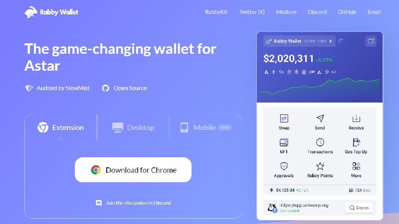 Rabby анонимен криптографски портфейл с no-KYC.
