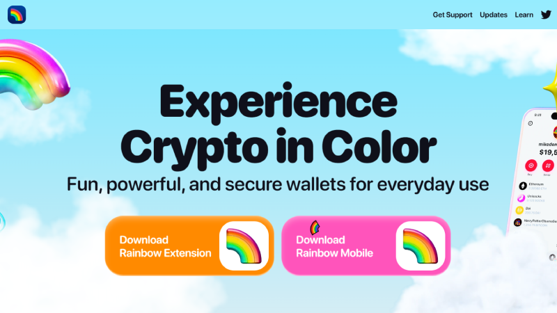 Rainbow анонимен криптографски портфейл с no-KYC.

