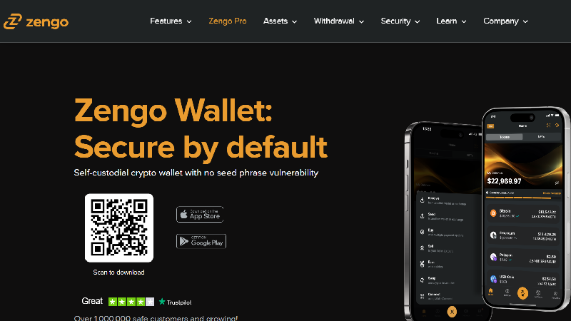 Zengo анонимен криптографски портфейл с no-KYC.
